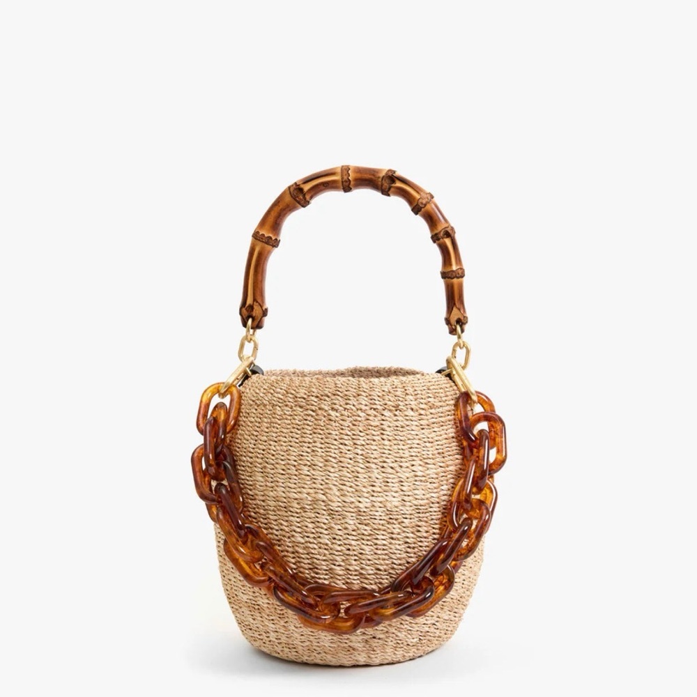 Clare V Tortoiseshell Chain Link Purse strap